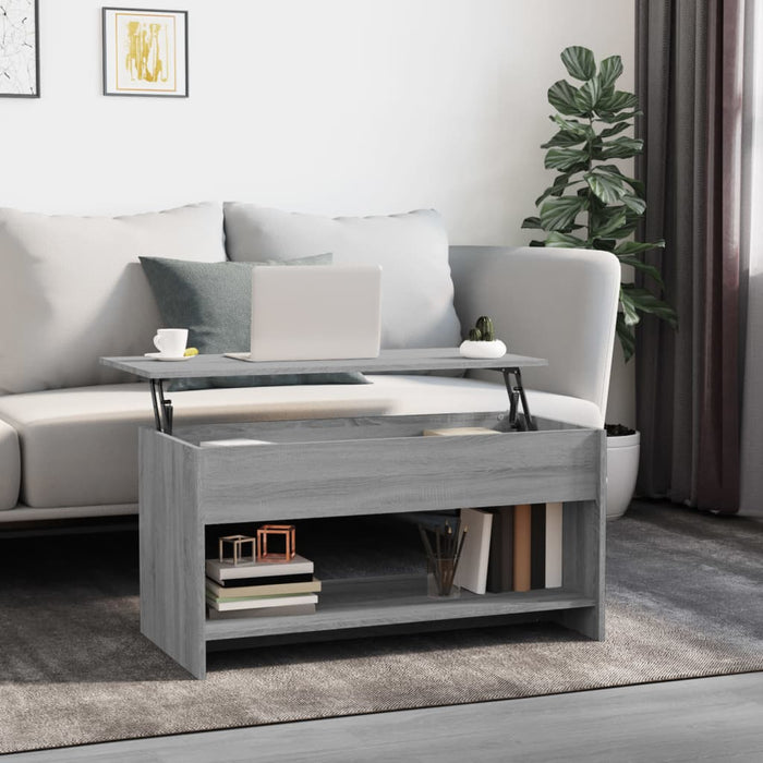 Coffee table gray Sonoma 102x50x52.5 cm made of wood