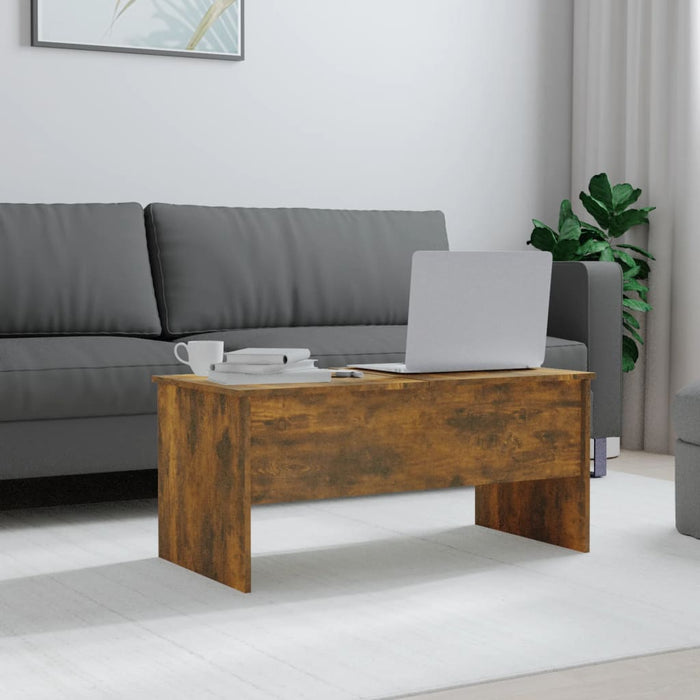 Coffee table smoked oak 102x50.5x46.5 cm made of wood material