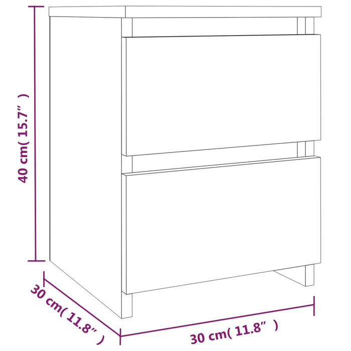 Nachttische 2 Stk. Braun Eichen-Optik 30x30x40 cm Holzwerkstoff