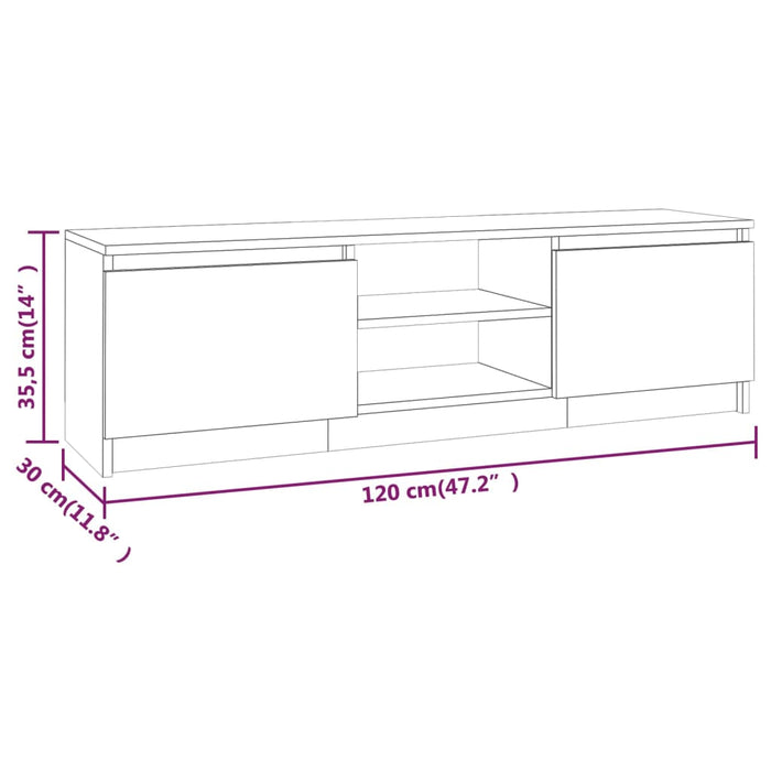 TV-Schrank Grau Sonoma 120×30×35,5 cm Holzwerkstoff