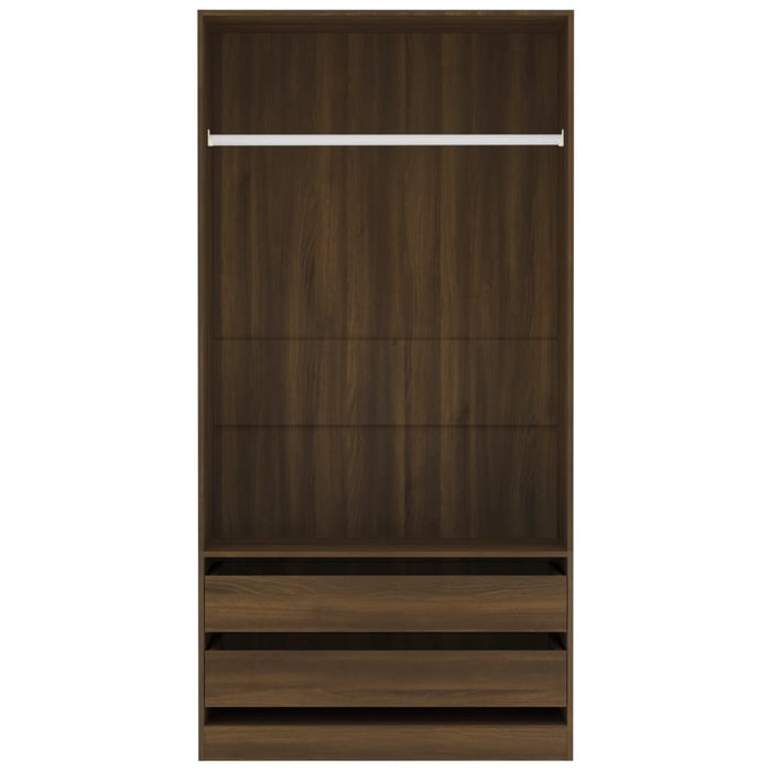 Kleiderschrank Braun Eiche-Optik 100x50x200 cm Holzwerkstoff