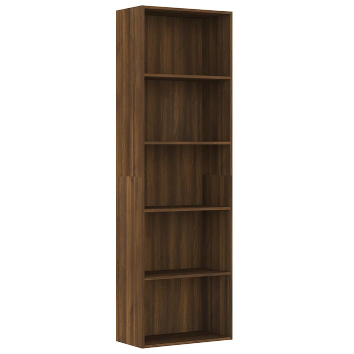 Bücherregal 5 Fächer Braun Eiche 60x30x189 cm Holzwerkstoff