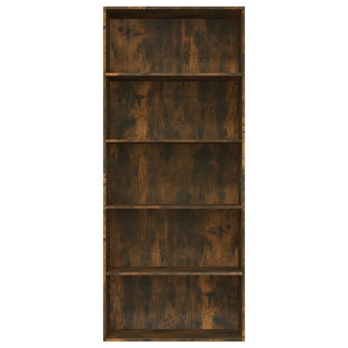 Bücherregal 5 Fächer Räuchereiche 80x30x189 cm Holzwerkstoff