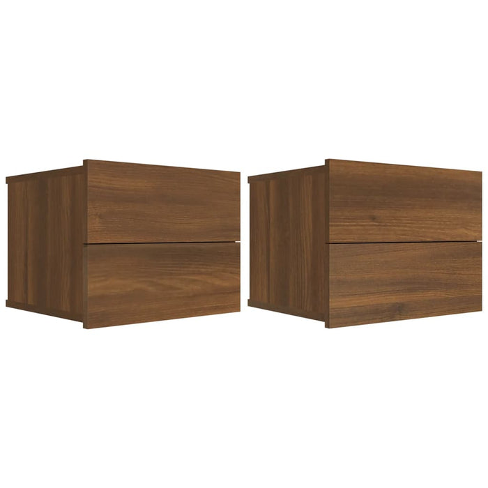 Nachttische 2 Stk. Braun Eichen-Optik 40x30x30 cm Holzwerkstoff