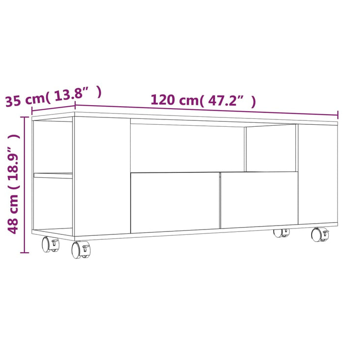 TV-Schrank Grau Sonoma 120x35x48 cm Holzwerkstoff