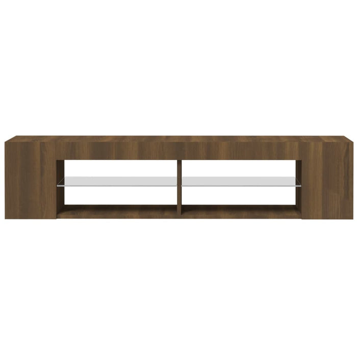 TV-Schrank mit LED-Leuchten Braun Eichen-Optik 135x39x30 cm