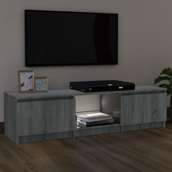 TV cabinet with LED lights Gray Sonoma 140x40x35.5 cm