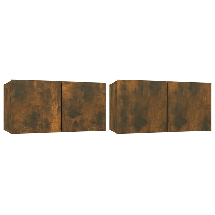 TV-Wandschränke 2 Stk. Räuchereiche 60x30x30 cm