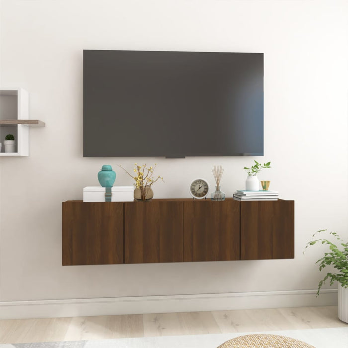 TV-Wandschrank Braun Eiche 2 Stk. 60x30x30 cm Holzwerkstoff