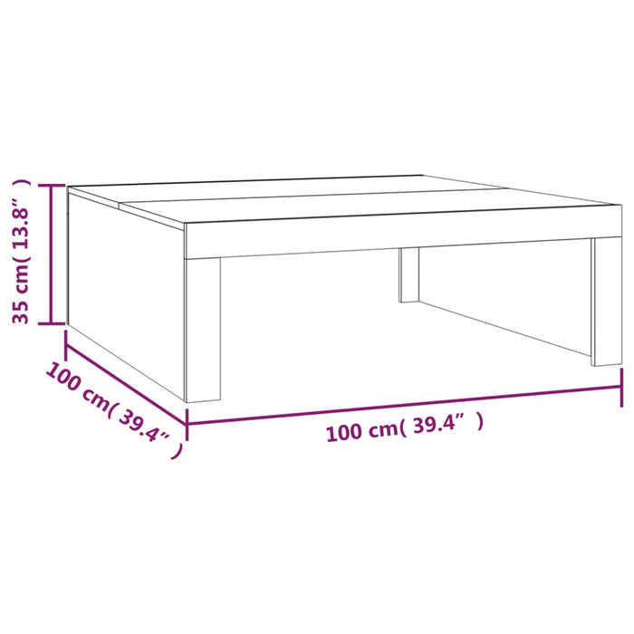 Couchtisch Räuchereiche 100x100x35 cm Holzwerkstoff