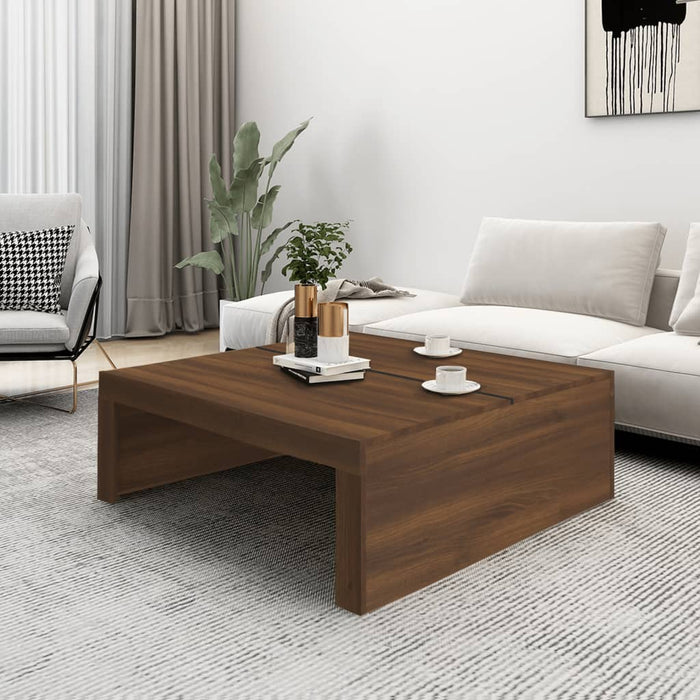 Couchtisch Braun Eiche 100x100x35 cm Holzwerkstoff