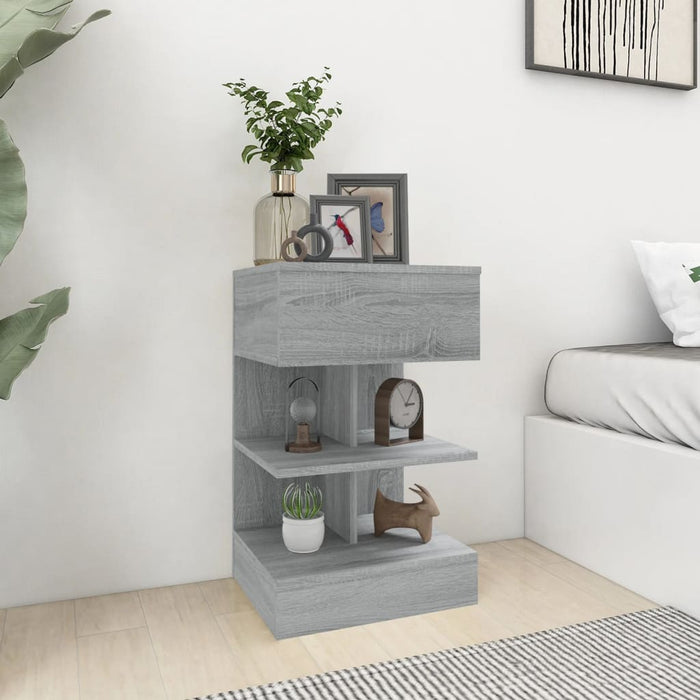 Nachttische 2 Stk. Grau Sonoma 40x35x65 cm Holzwerkstoff