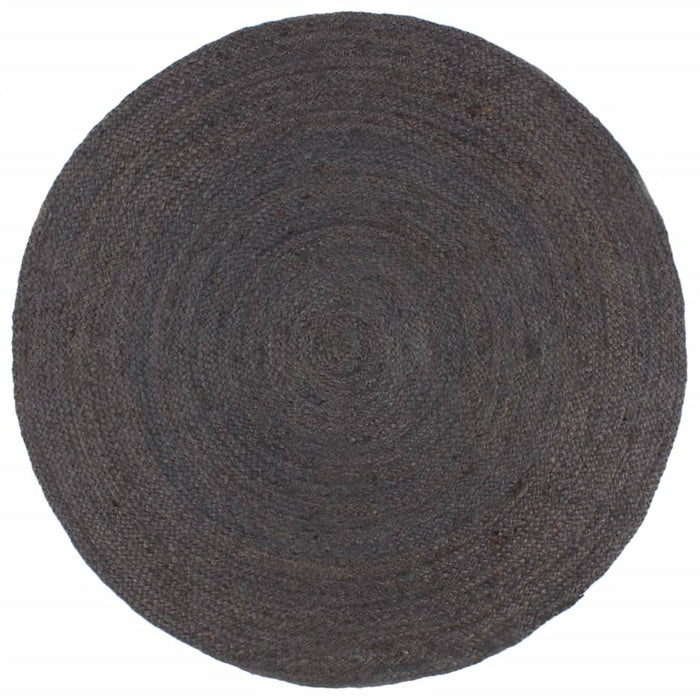 Rug Handmade Jute Round 210 cm Dark Gray