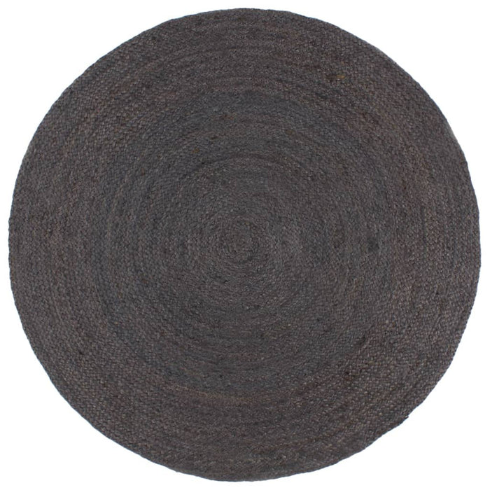 Rug Handmade Jute Round 240 cm Dark Gray
