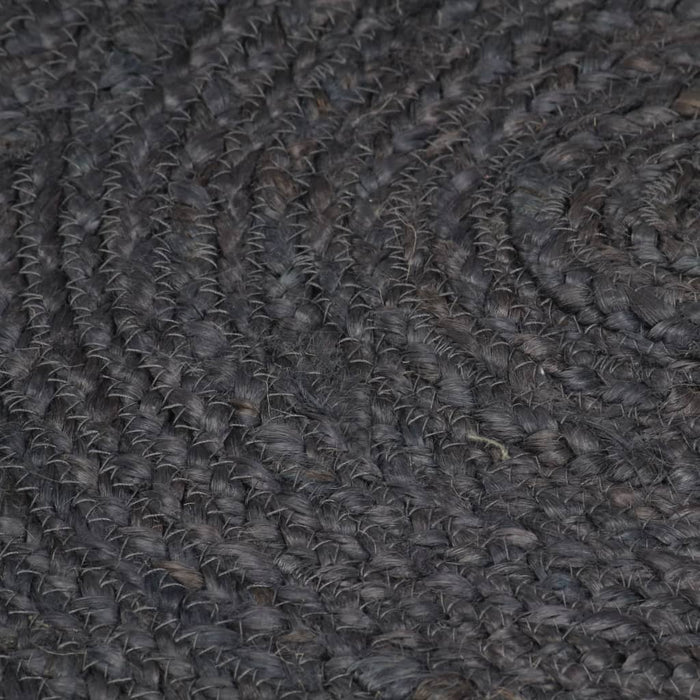 Teppich Handgefertigt Jute Rund 240 cm Dunkelgrau