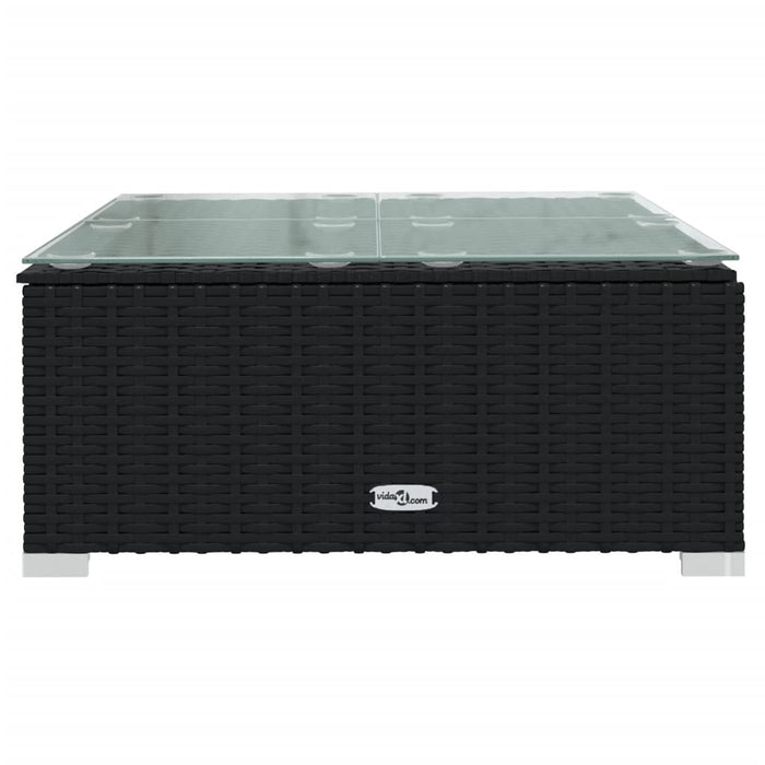 4-tlg. Garten-Lounge-Set mit Auflagen Poly Rattan Schwarz