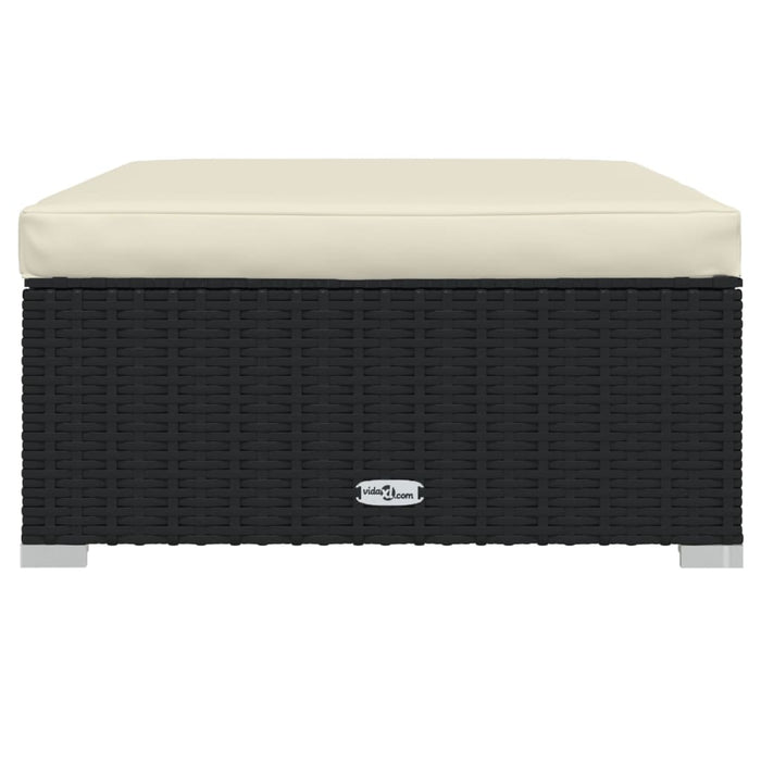 8-tlg. Garten-Lounge-Set mit Kissen Poly Rattan Schwarz