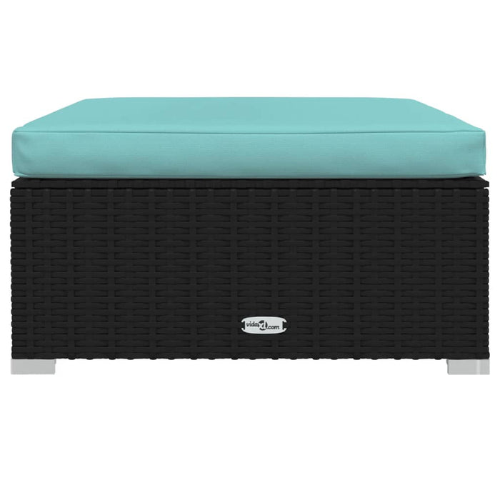 8-tlg. Garten-Lounge-Set mit Kissen Poly Rattan Schwarz