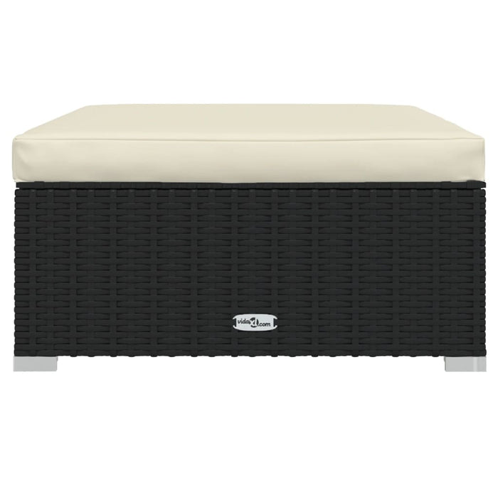 10-tlg. Garten-Lounge-Set mit Kissen Schwarz Poly Rattan