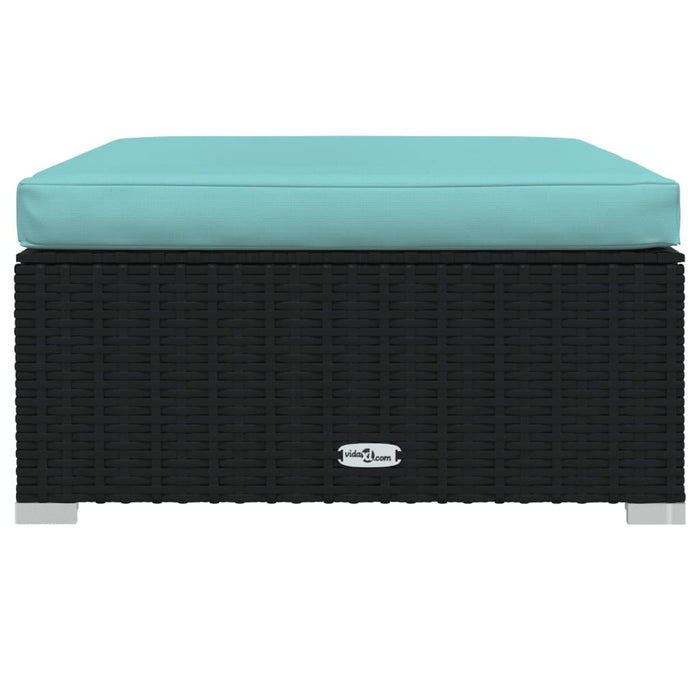 10-tlg. Garten-Lounge-Set mit Kissen Poly Rattan Schwarz