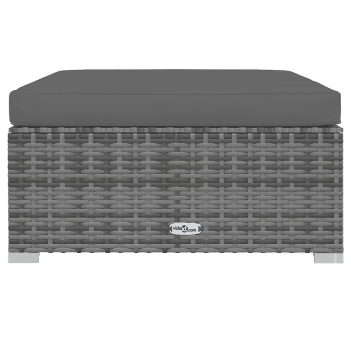 10-tlg. Garten-Lounge-Set mit Kissen Poly Rattan Grau