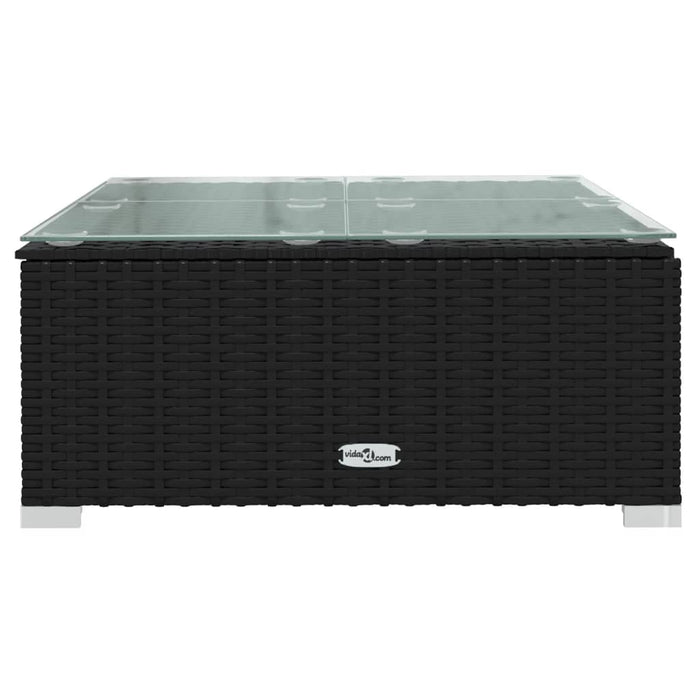 12-tlg. Garten-Lounge-Set mit Kissen Poly Rattan Schwarz