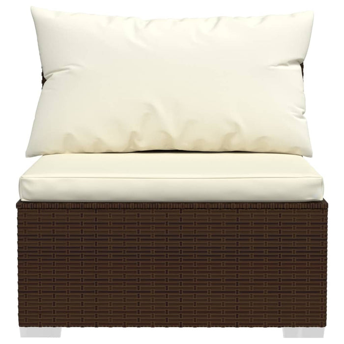 13-tlg. Garten-Lounge-Set mit Kissen Poly Rattan Braun