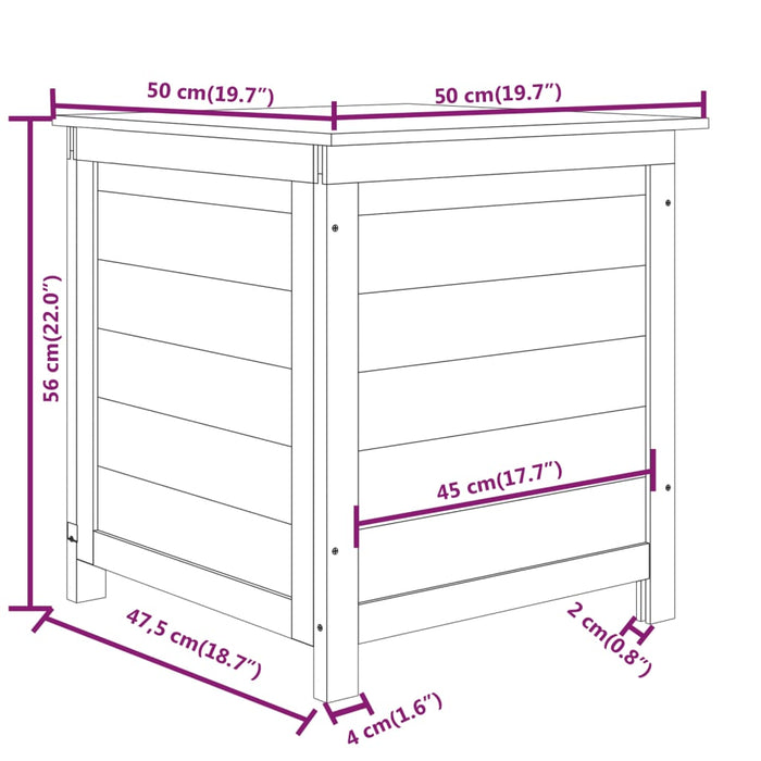 Outdoor-Kissenbox 50x50x56 cm Massivholz Tanne