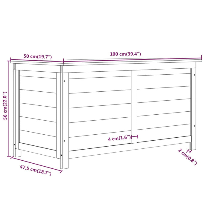 Outdoor-Kissenbox Weiß 100x50x56 cm Massivholz Tanne