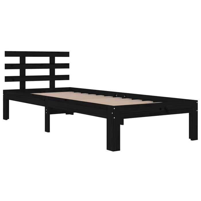Massivholzbett Schwarz 75x190 cm