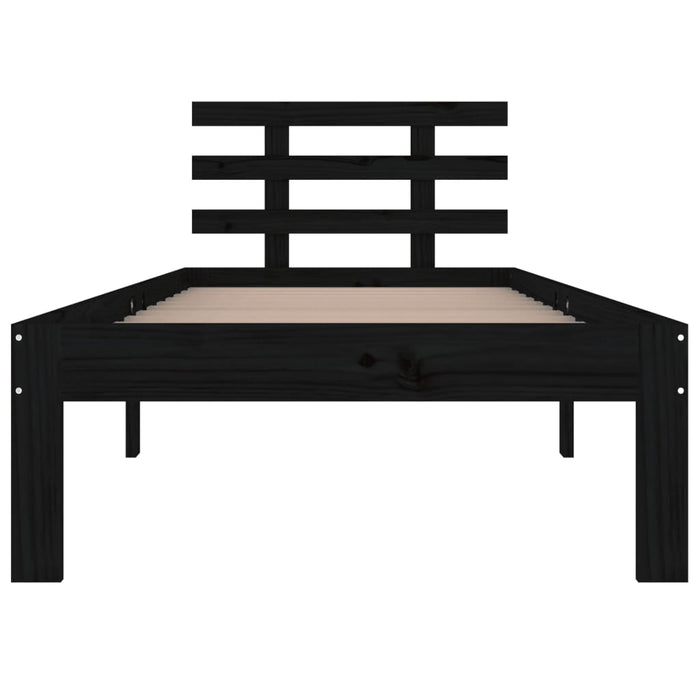 Massivholzbett Schwarz 75x190 cm
