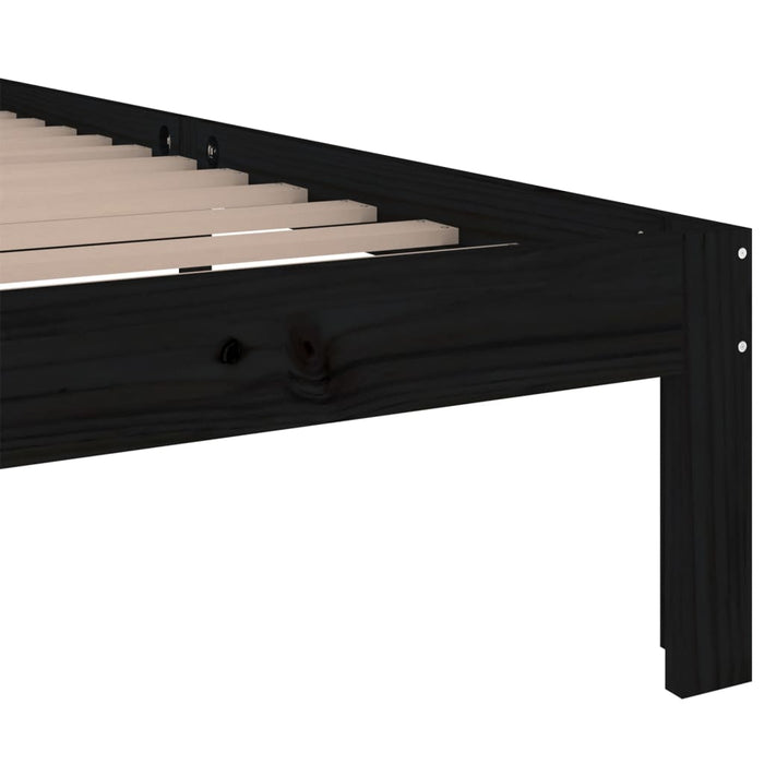 Massivholzbett Schwarz 75x190 cm