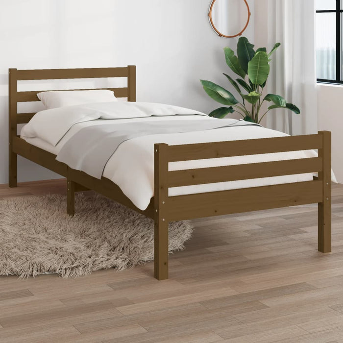 Massivholzbett Honigbraun 90x190 cm