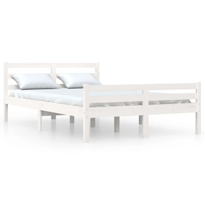 Solid wood bed white 140x190 cm