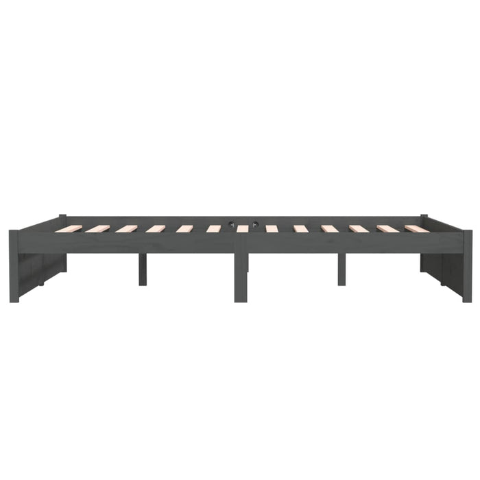Massivholzbett Grau 135x190 cm