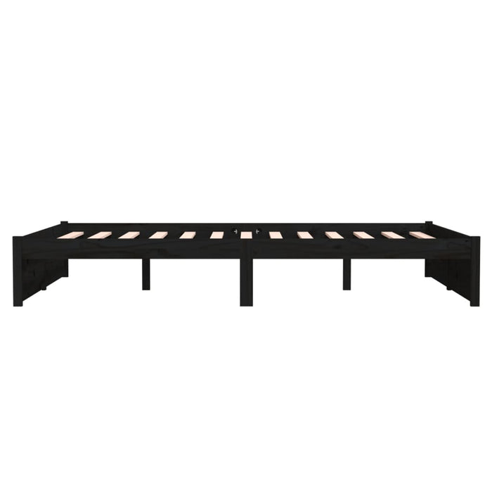 Massivholzbett Schwarz 140x200 cm