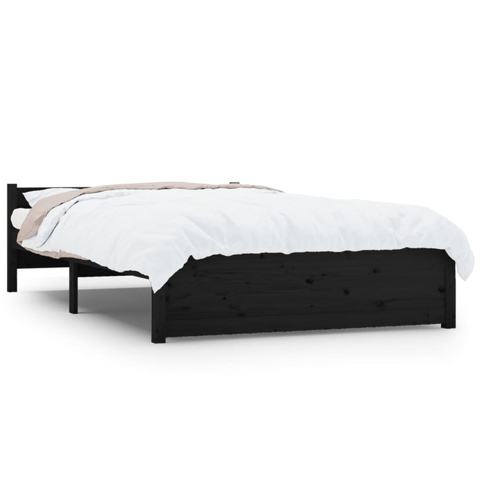 Massivholzbett Schwarz 120x190 cm