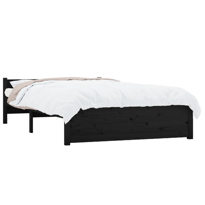 Massivholzbett Schwarz 120x190 cm
