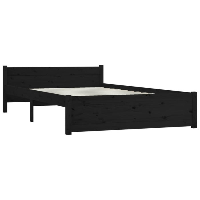 Massivholzbett Schwarz 120x190 cm