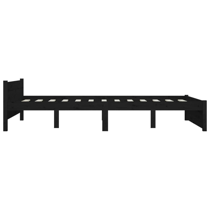 Massivholzbett Schwarz 120x190 cm