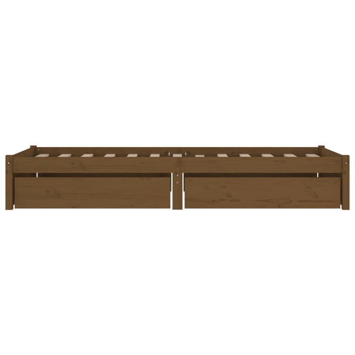 Bett mit Schubladen Honigbraun 100x200 cm