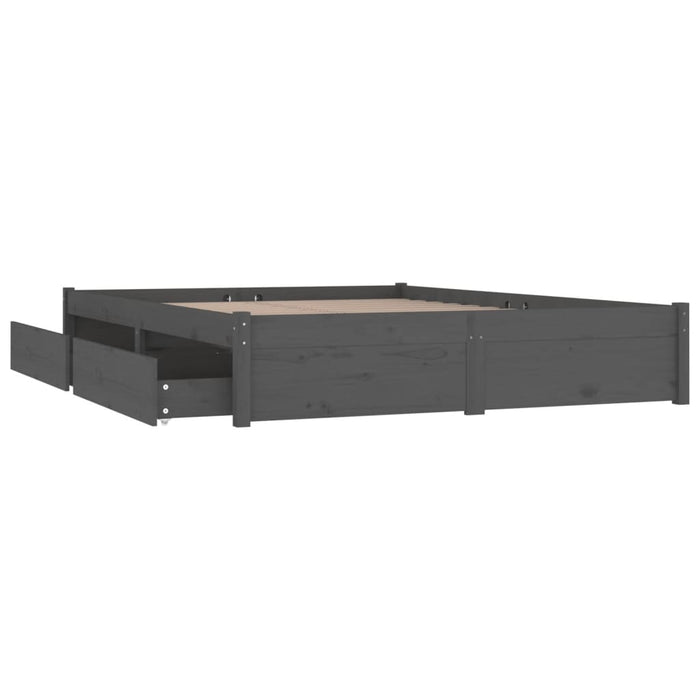 Bett mit Schubladen Grau 135x190 cm