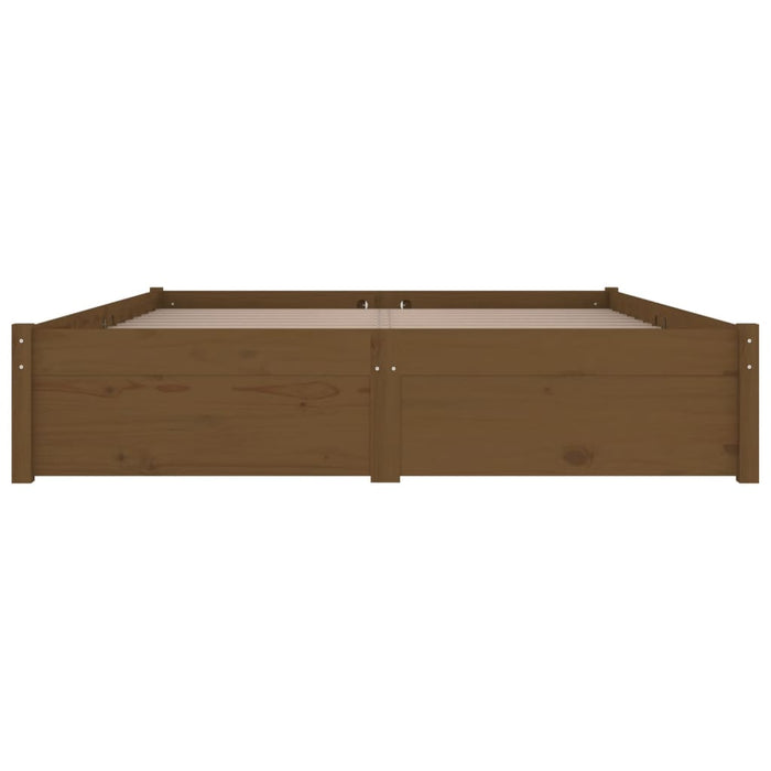 Bett mit Schubladen Honigbraun 140x190 cm