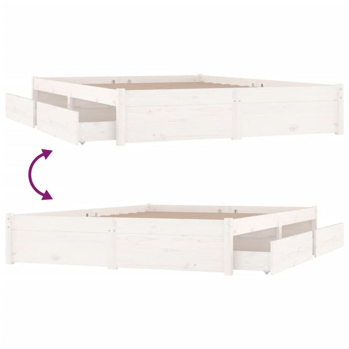 bettgestell mit aufbewahrung weiß Bett mit Schubladen Weiß 200x200 cm