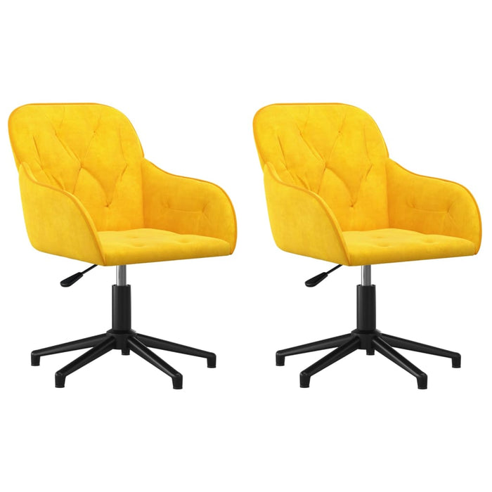 Dining room chairs 2 pieces. Swivel yellow velvet