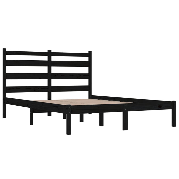 Massivholzbett Schwarz Kiefer 150x200 cm