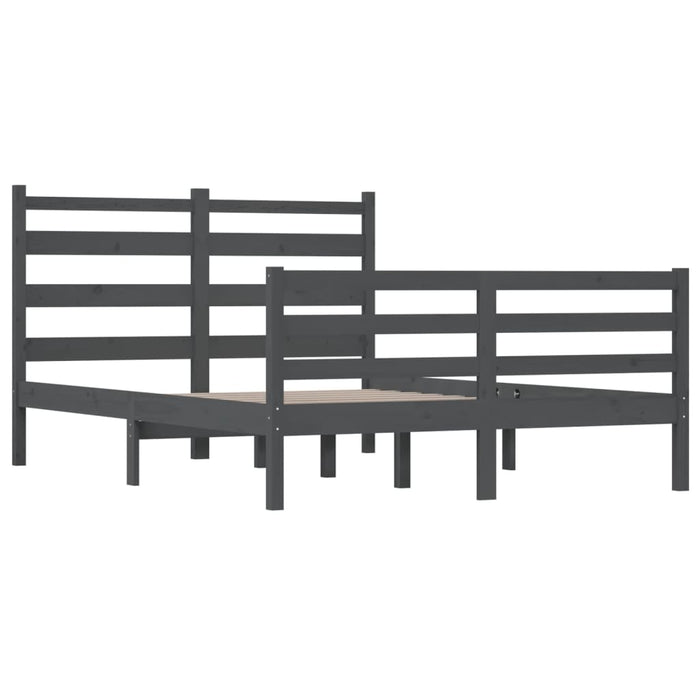 Massivholzbett Kiefer 120x200 cm Grau