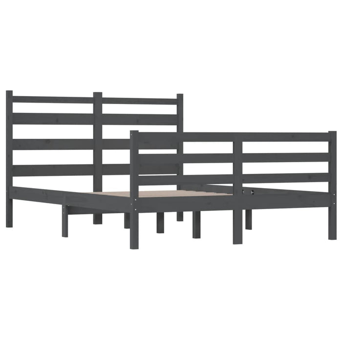 Massivholzbett Kiefer 140x200 cm Grau
