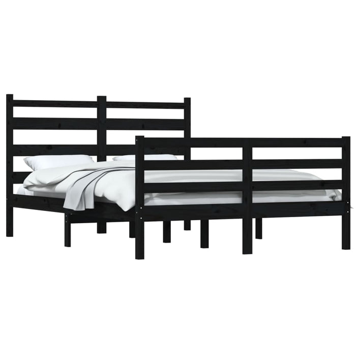 Massivholzbett Kiefer 160x200 cm Schwarz