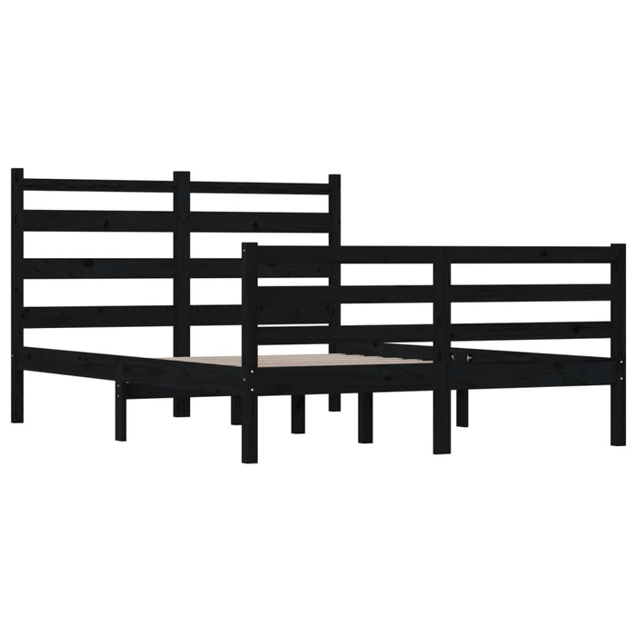 Massivholzbett Kiefer 160x200 cm Schwarz